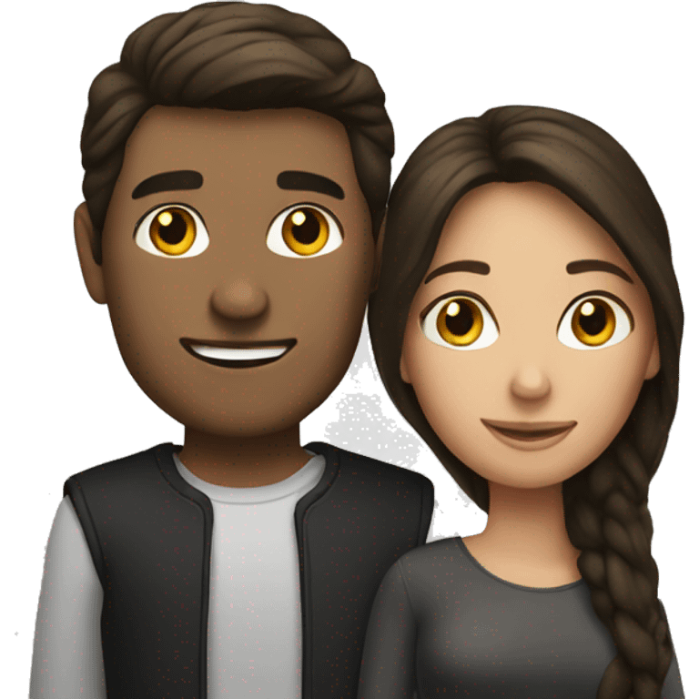 Brunette couple emoji