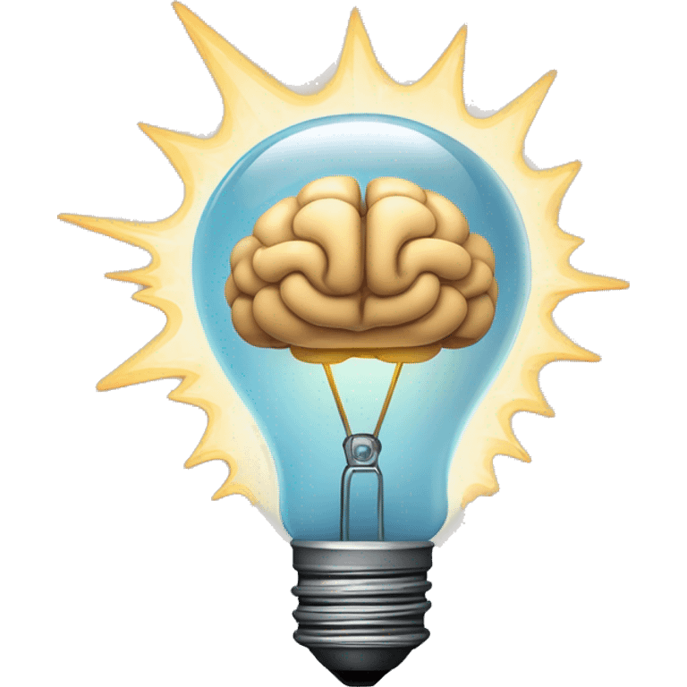 A lightbulb flickering or a brain with animated sparks, representing bursts of ideas and innovation.

 emoji