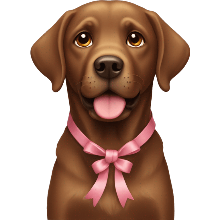 Brown labrador with bow  emoji