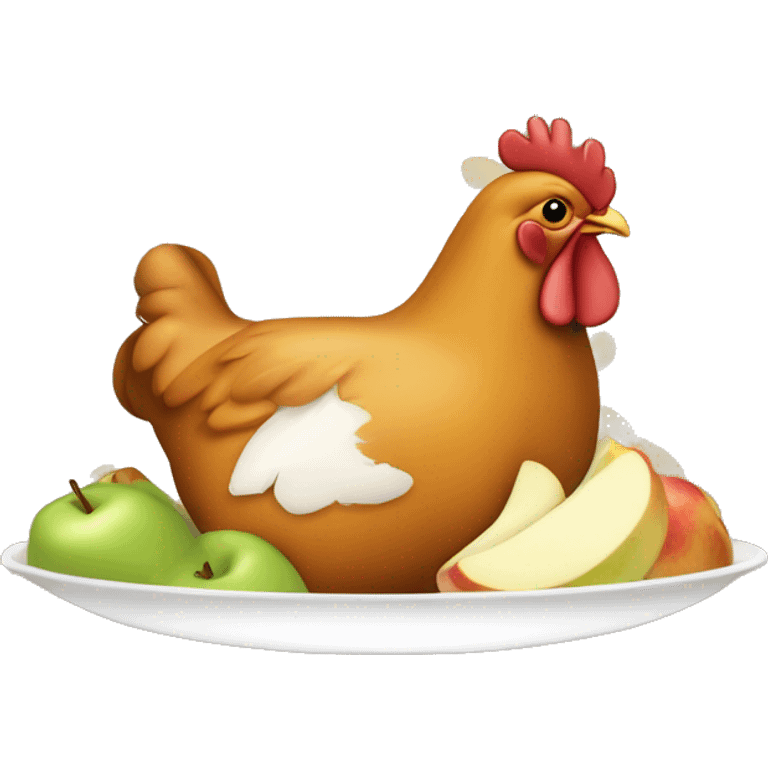 un poulet avec de la compote de pomme  emoji