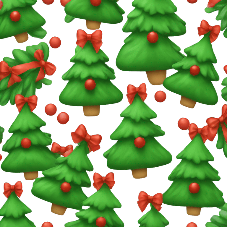 Christmas tree with red bows emoji