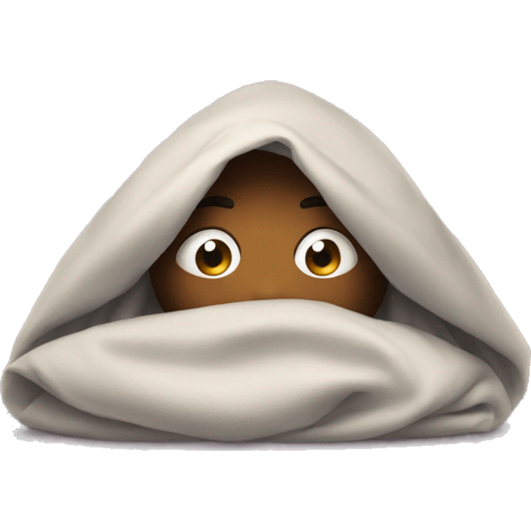 Hiding under a blanket emoji