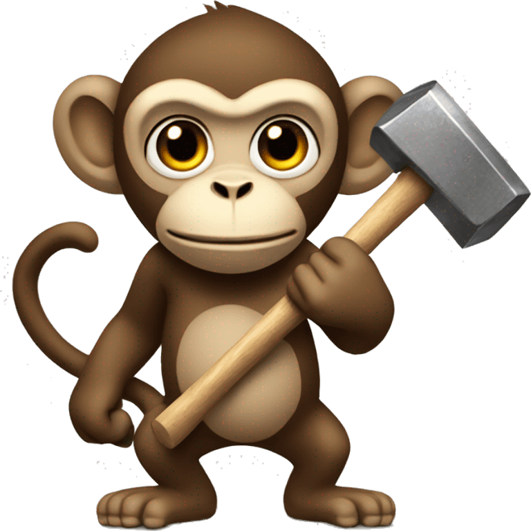 Monkey with hammer emoji