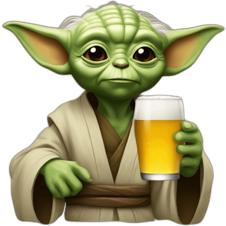 iphone yoda drinking beer emoji