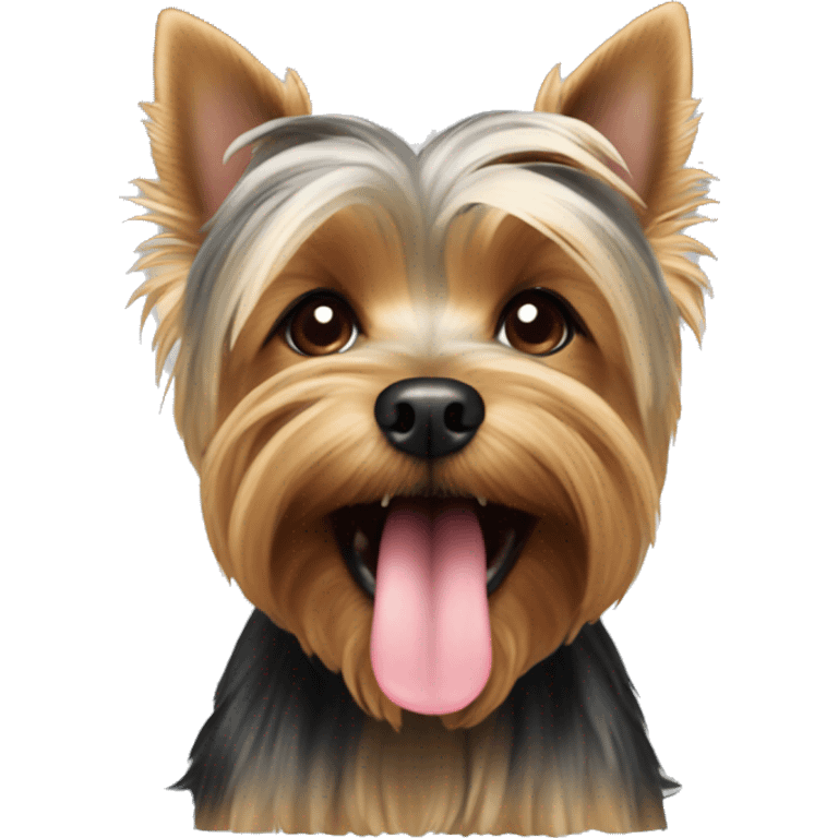 Yorkshire terrier with tongue out emoji