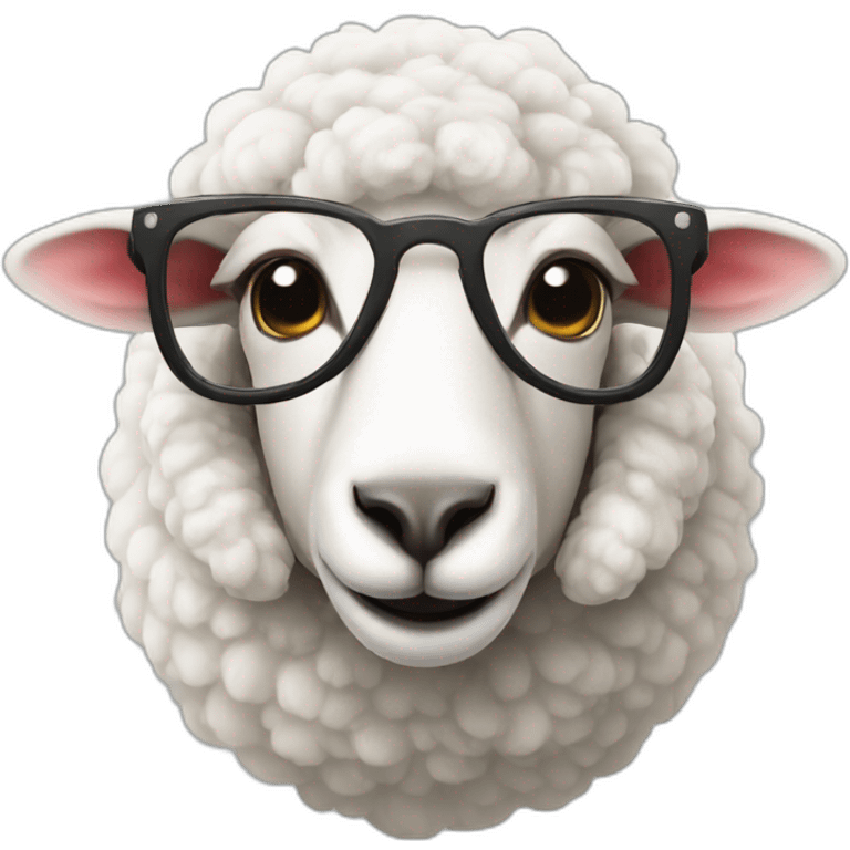 sheep with glasses in UFO emoji