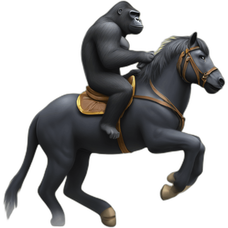 Gorilla riding a horse magically emoji