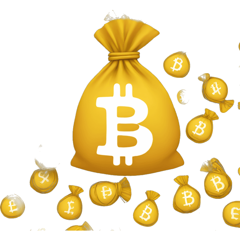 Money bags with btc symbols emoji