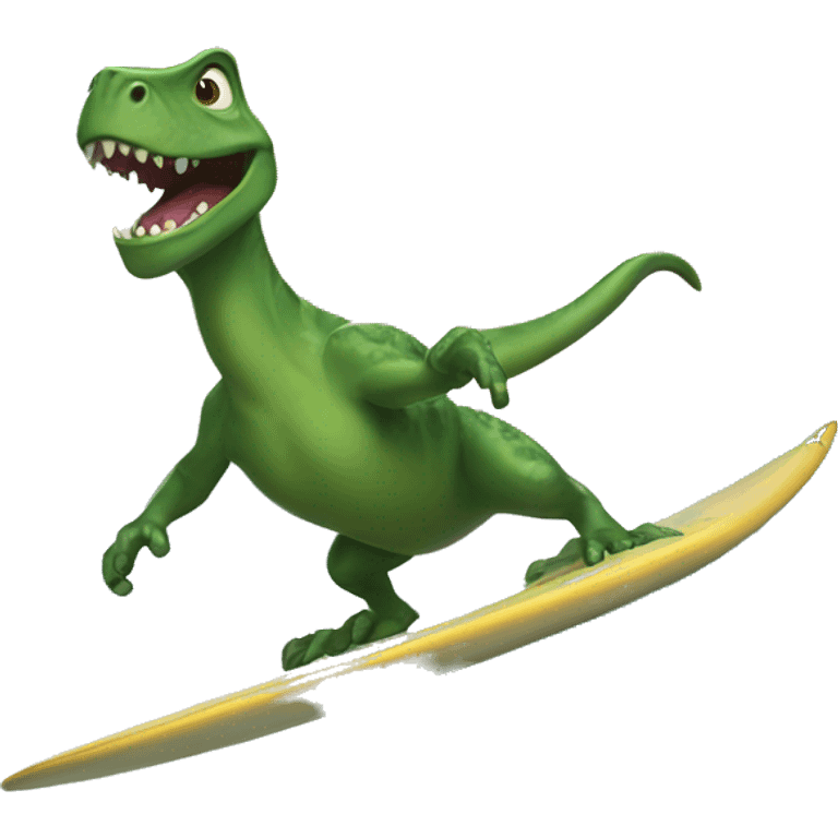 Surfing dinasour  emoji