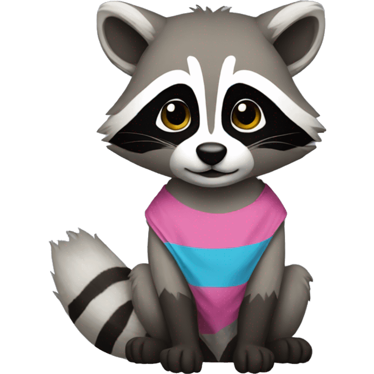 trans flag raccoon emoji