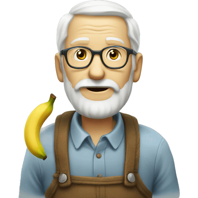 Old man a banana water emoji