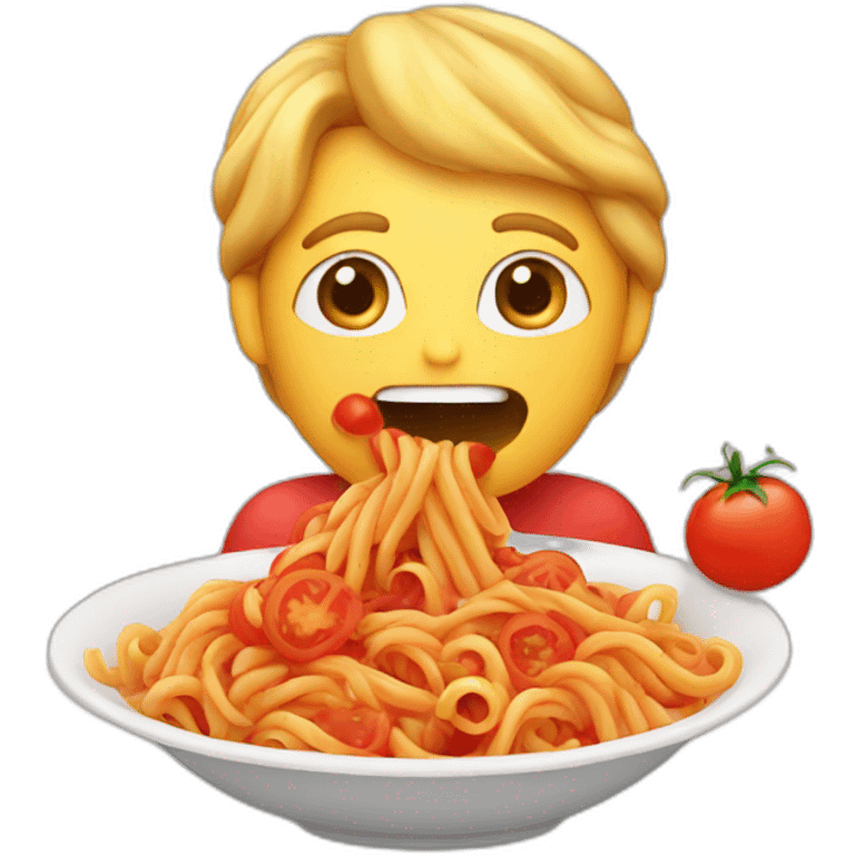 human eating  tomato pasta emoji