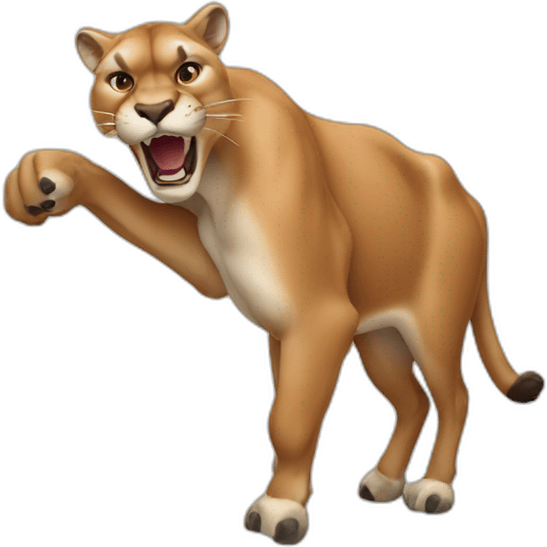 cougar clawing cow emoji