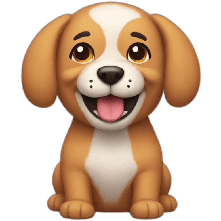 stuffed dog who is smiling emoji