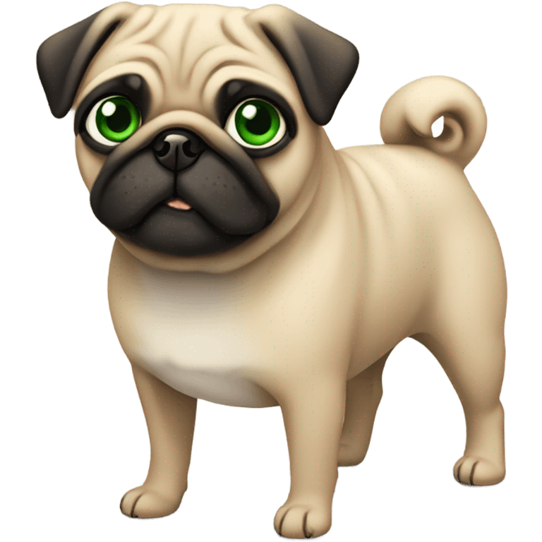 Tan pug with green eyes no black  emoji