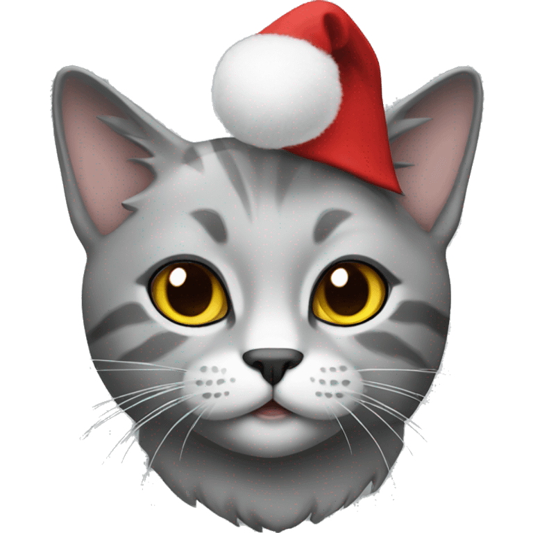 Christmas cat in grey emoji