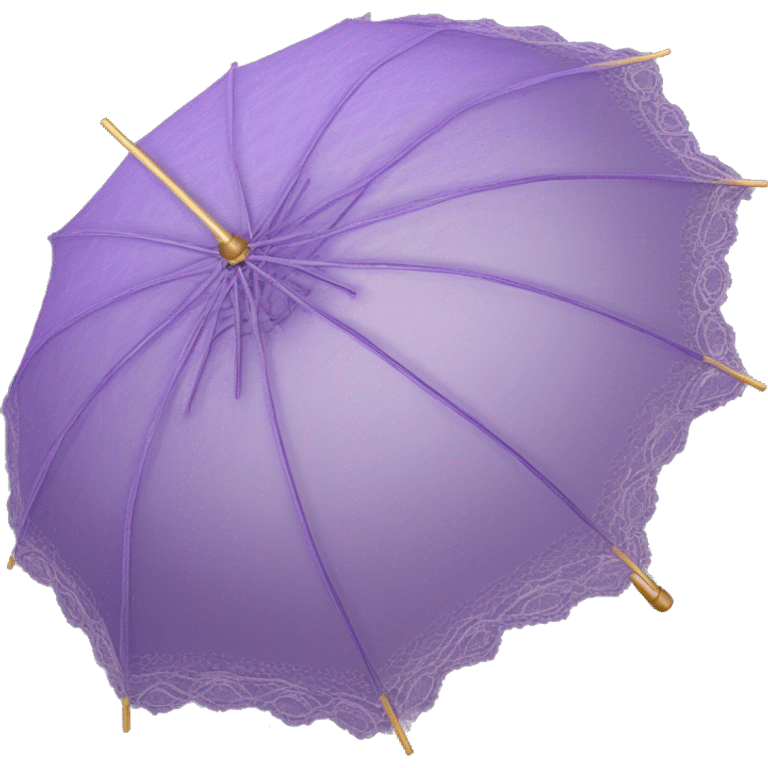 Realistic purple see through lace parasol. emoji