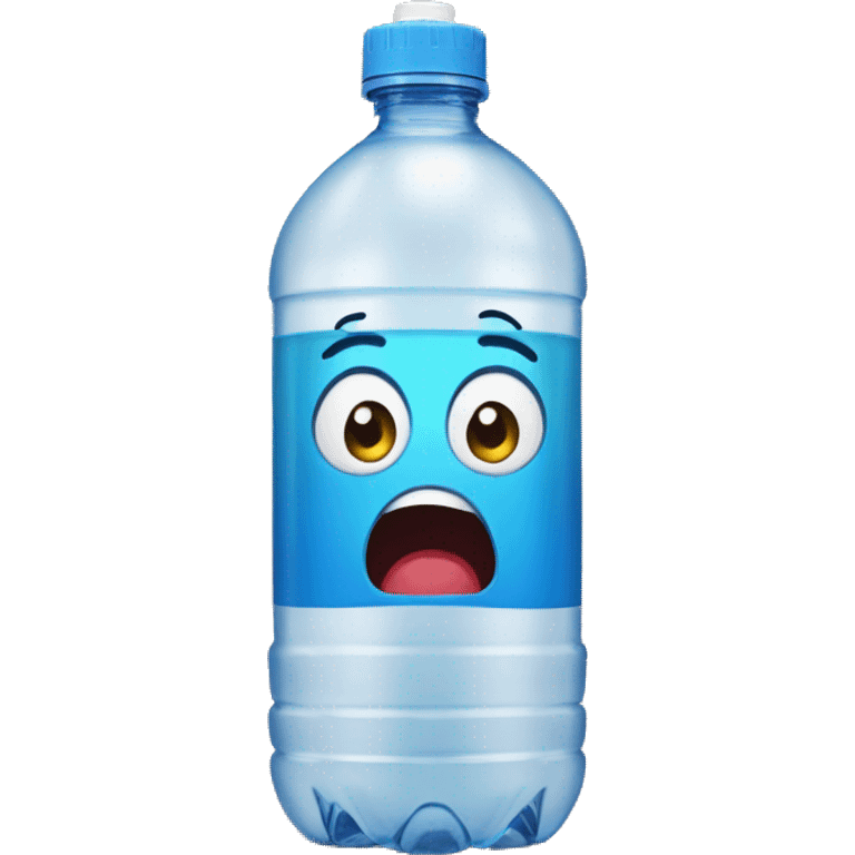 water bottle plastic with shocked face on it emoji