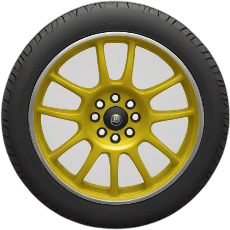 Wheel auto réalistic yellow emoji