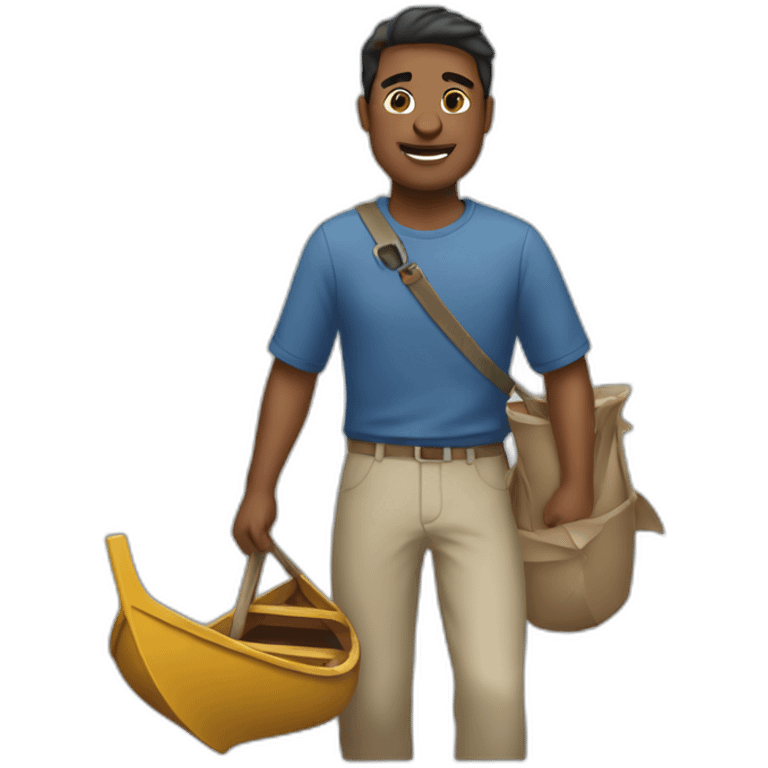 Guy carrying boats emoji