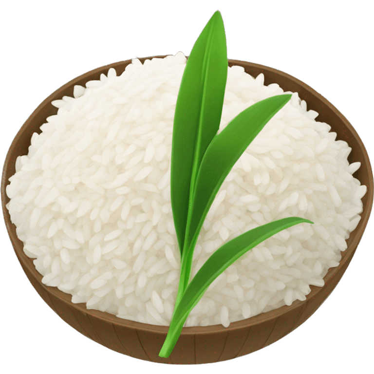 white rice with pandan leaves emoji