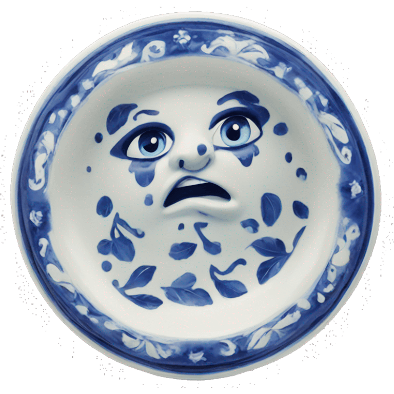 Blue Italian ceramic emoji