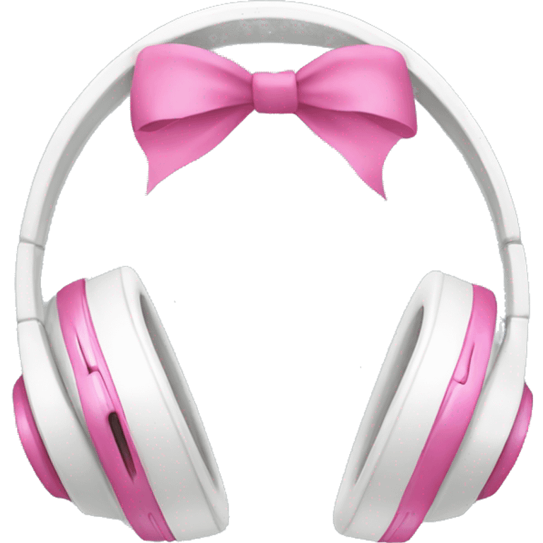 white headphones with pink bows on the sid emoji