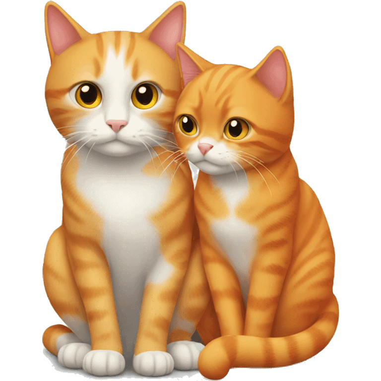 Orange cat and normal cat playing emoji