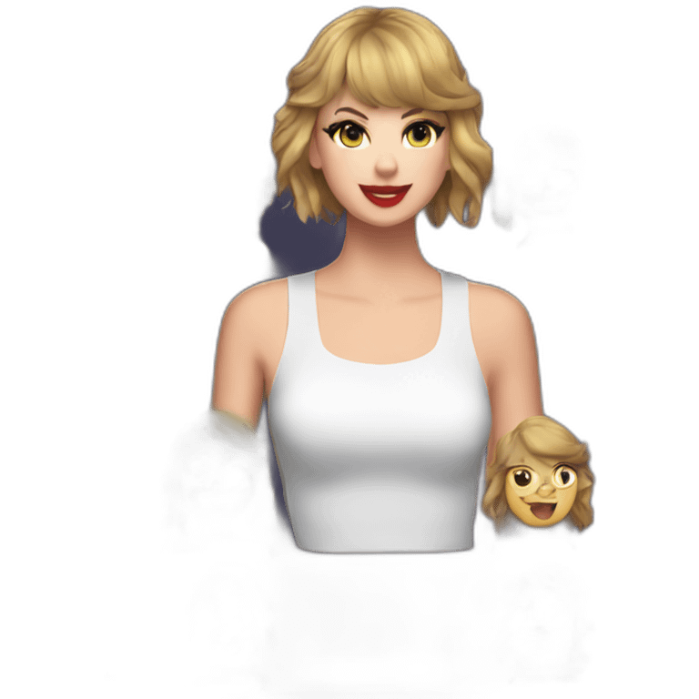 taylor swift mixed with a mr. beast emoji