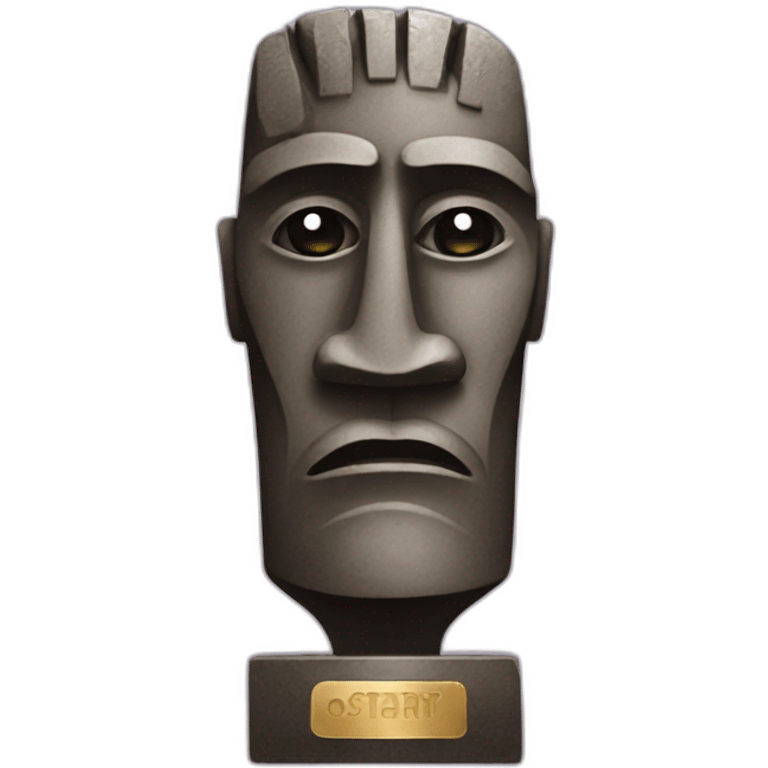 Easter island head holding an oscar emoji