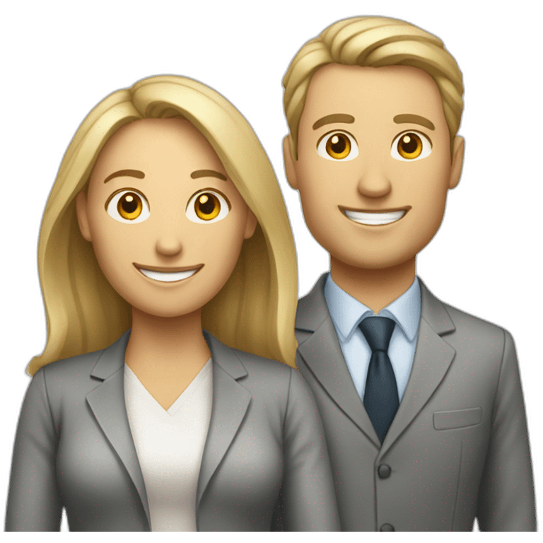 successful team white man and woman emoji