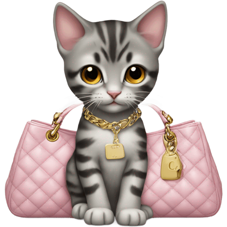 Kitten with Dior purse  emoji