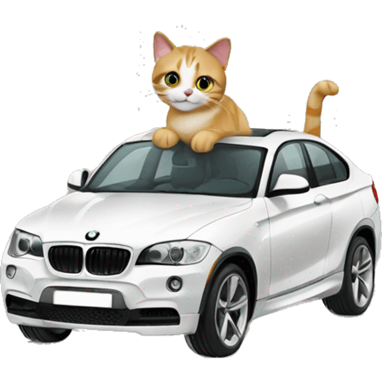 Cat in the BMW car emoji