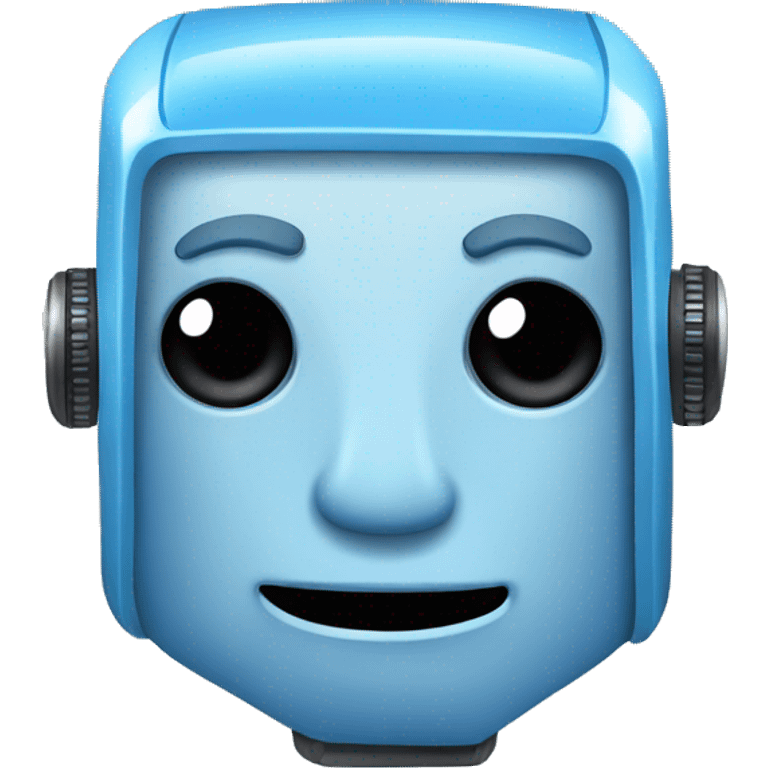 Friendly blue robot square head emoji