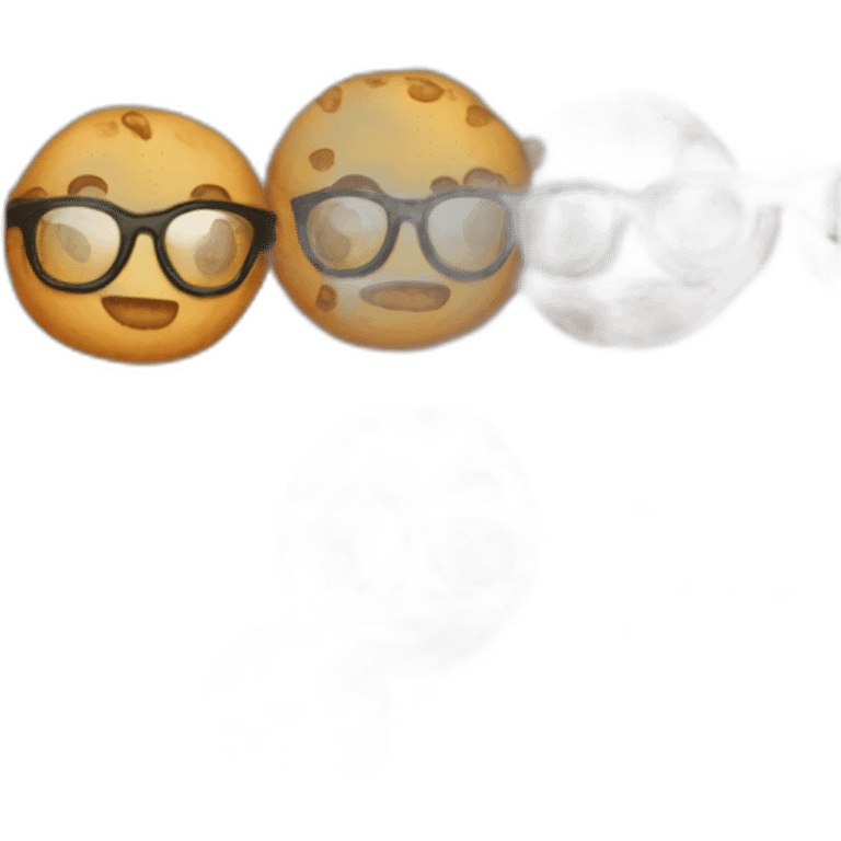 kawaii cookie wearing glasses emoji