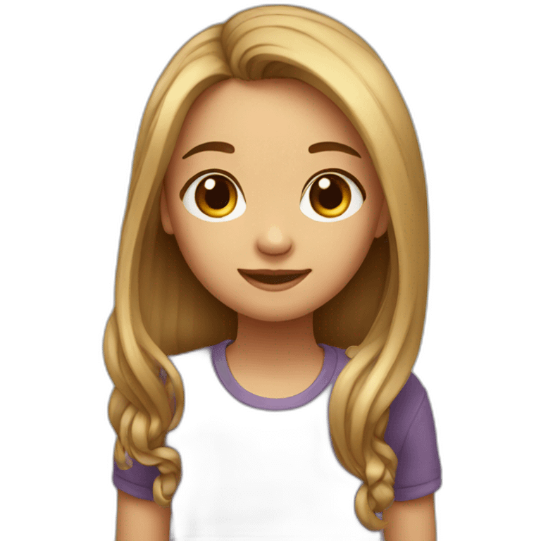 Cute girl,long hair  emoji