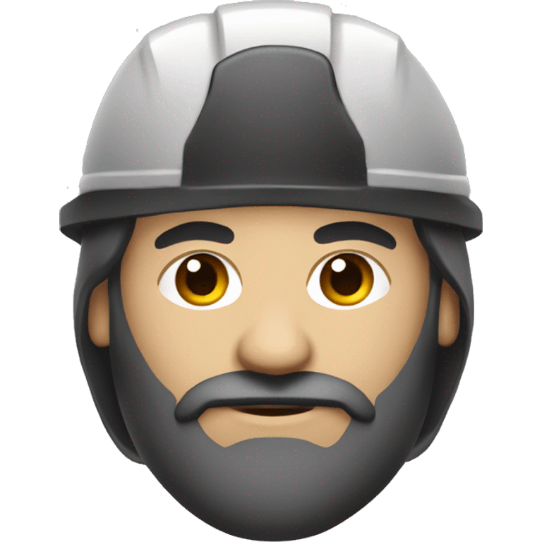 Homem trabalhador com capacete de segurança e barba  emoji