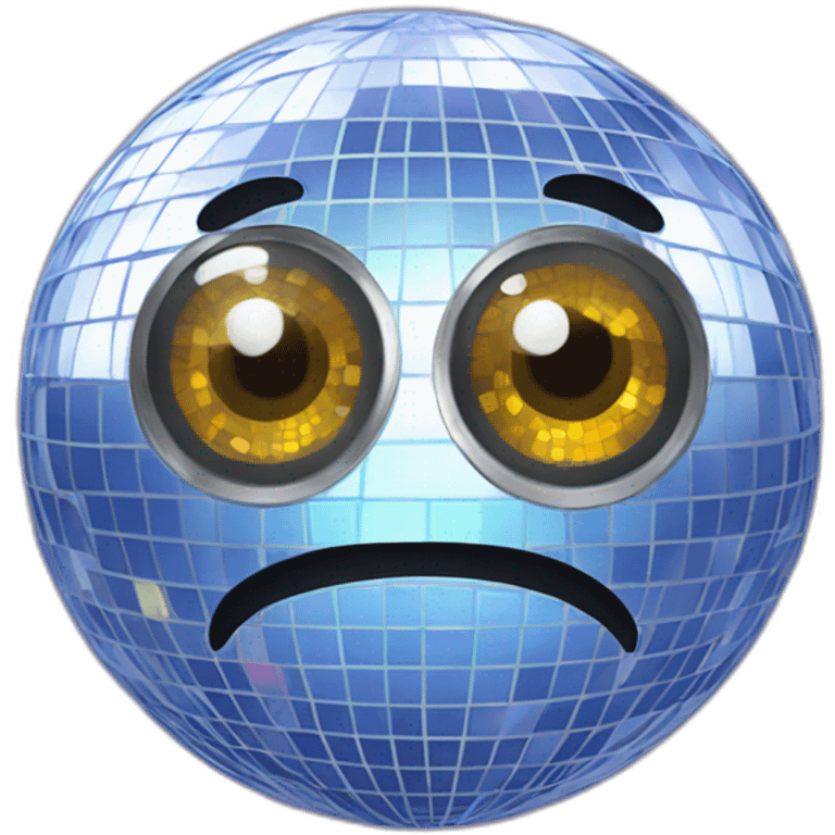 Disco ball with eyes and mouth emoji