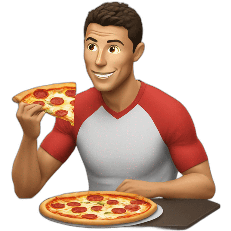 cristiano ronaldo eating pizza emoji