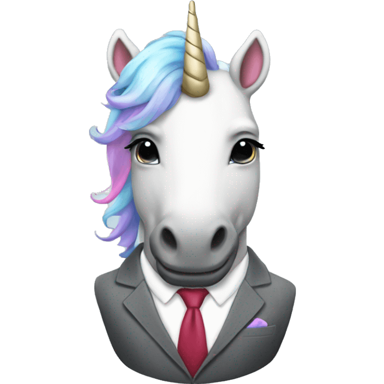 Unicorn in a suit emoji