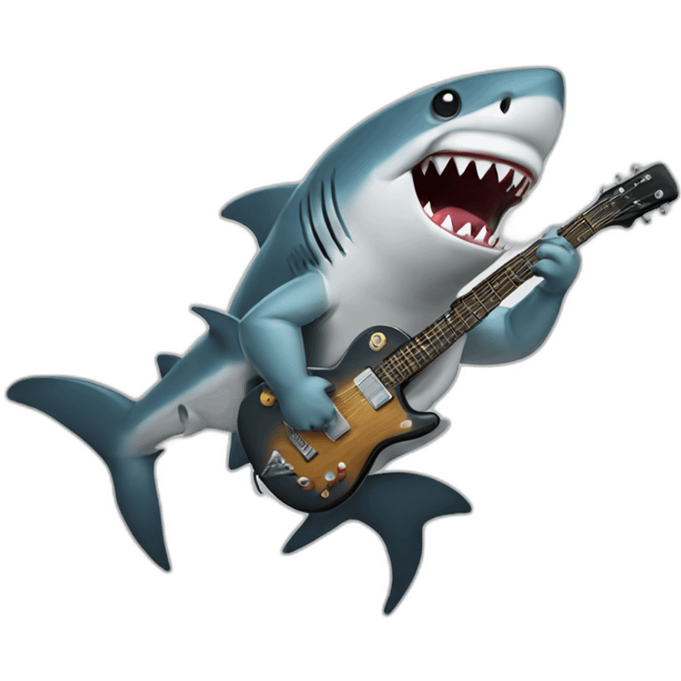 Shark playing guitar  emoji