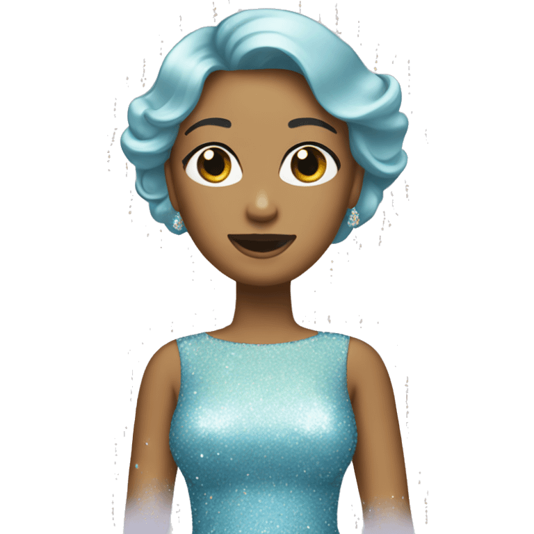 Sparkly pastel blue dress covered in glitter. emoji