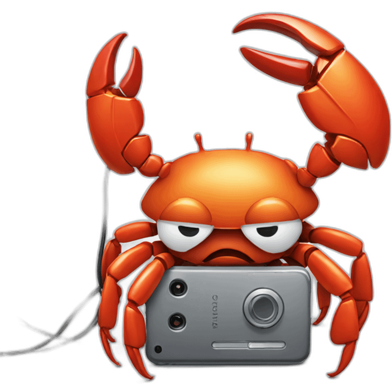 Mr crab repairing a phone emoji