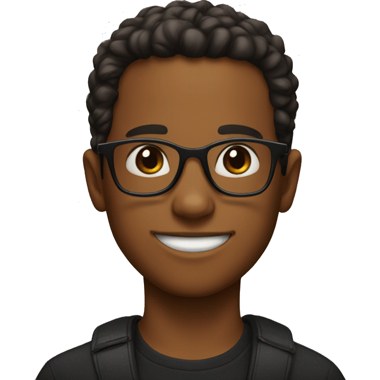 boy with brown ahir an black glasses emoji