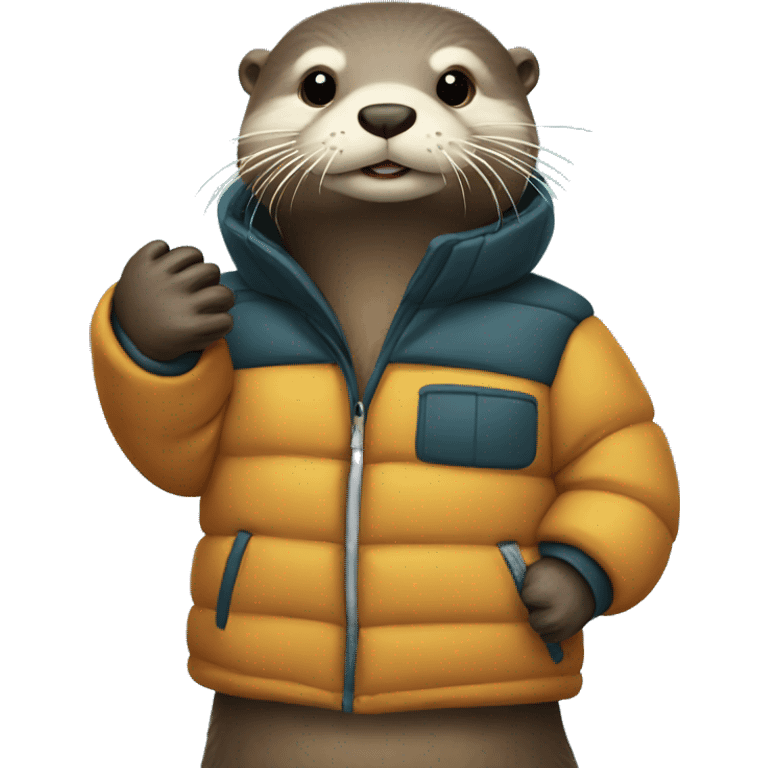 Otter with a puffer jacket  emoji