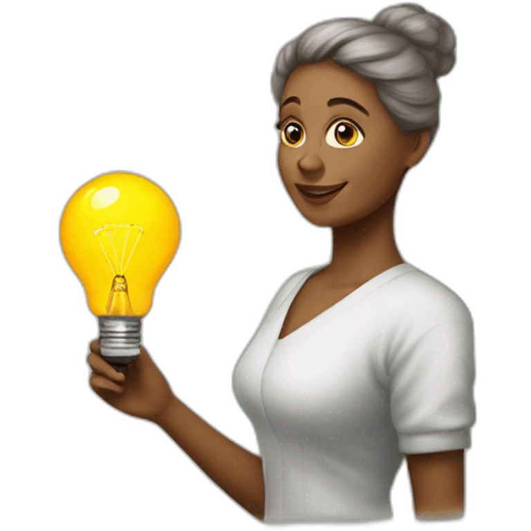 woman painter lightbulb idea emoji