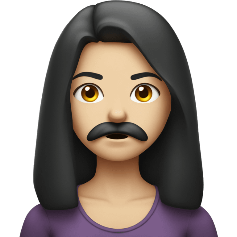 angry girl with moustache  emoji