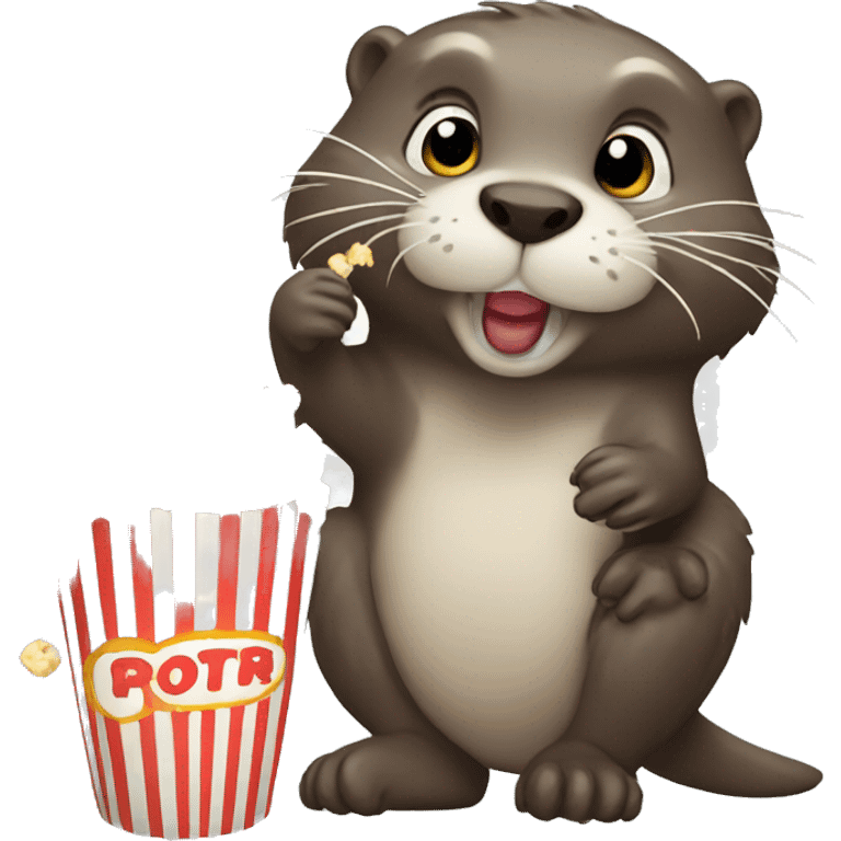 Otter eating popcorn emoji