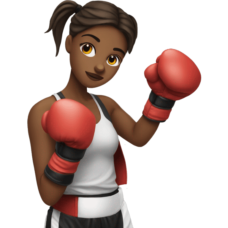 Boxer girl with gloves emoji