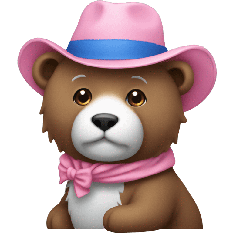 Ours avec un petit chapeau bleu avec des étoile rose dessus emoji